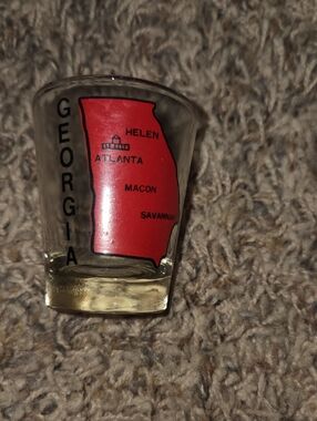 Georgia Red State Map Shot Glass - Unbranded